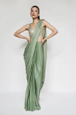 Starling Saree - Sage Green