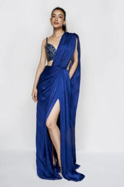 Fluerette Saree Set - Blue 15 Fluerette Saree Set - Blue -Anita Dongre F23A393 Blue 3