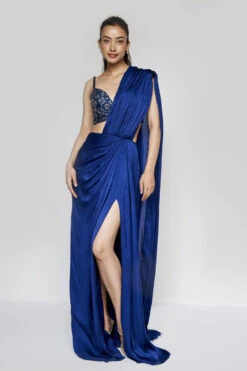 Fluerette Saree Set - Blue 16 Fluerette Saree Set - Blue -Anita Dongre F23A393 Blue 4