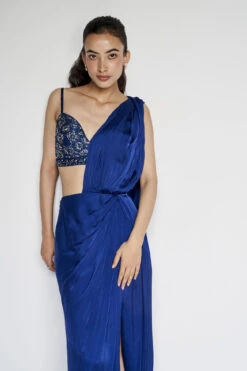 Fluerette Saree Set - Blue 21 Fluerette Saree Set - Blue -Anita Dongre F23A393 Blue 9