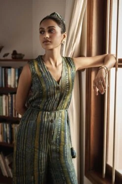 Ease Tassel Jumpsuit - Green -Anita Dongre F23G309 Green 3