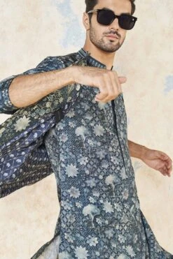 Bhramar Nehru Jacket - Blue -Anita Dongre F23M28B Blue 6