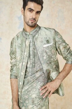 Bhramar Nehru Jacket - Sage -Anita Dongre F23M28B Sage 5