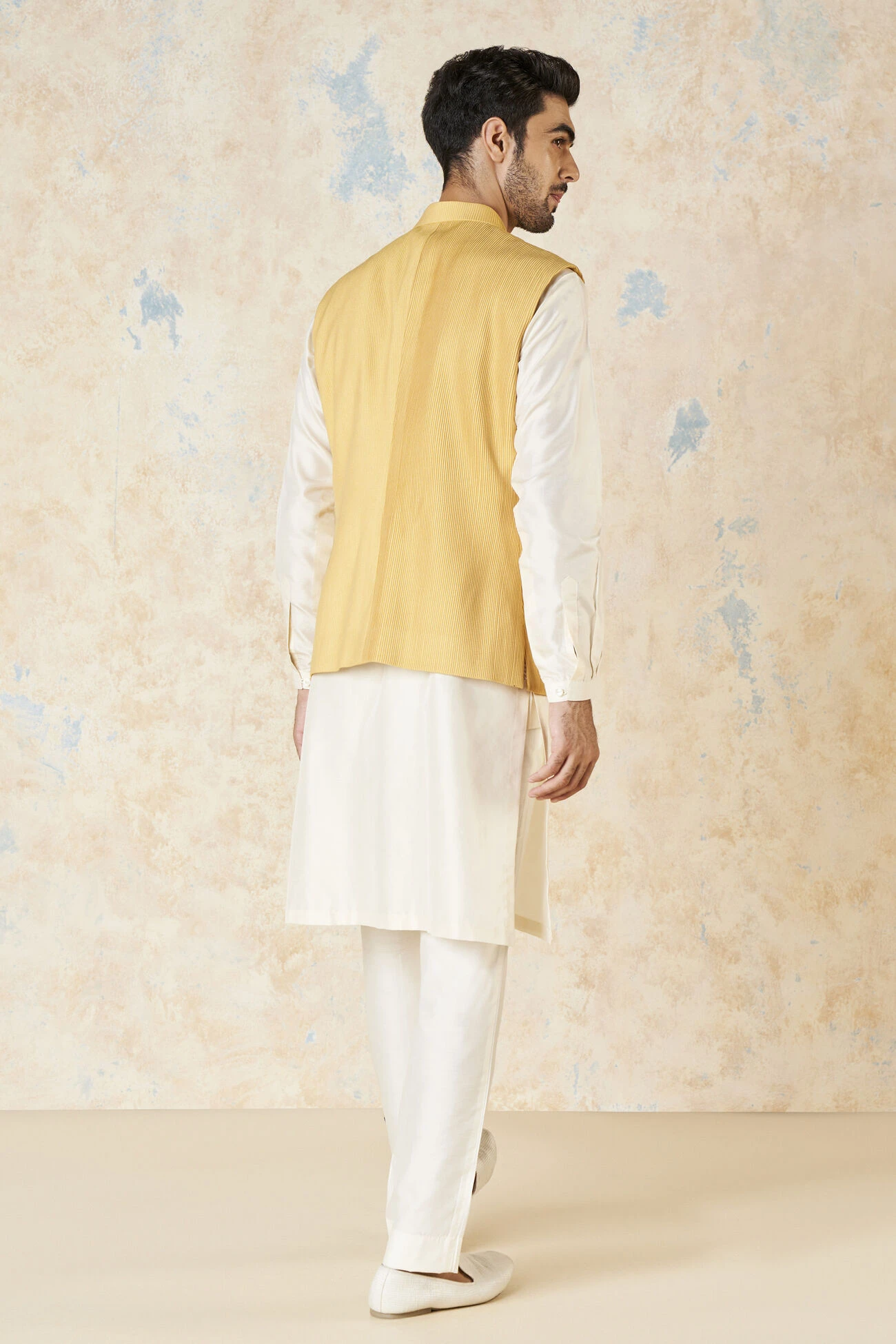 Akheel Nehru Jacket - Mustard 4 Akheel Nehru Jacket - Mustard - Image 2