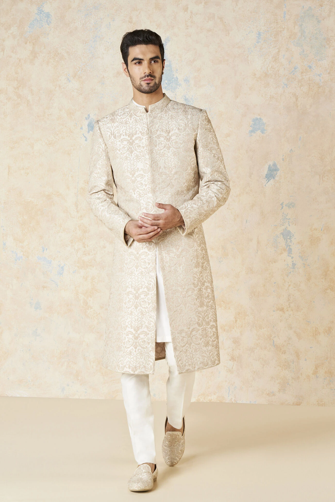 Vehant Sherwani - Ivory 4 Vehant Sherwani - Ivory - Image 2