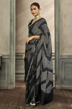 Deetya Bandhani Saree - Black -Anita Dongre F23P68 BKWH 3