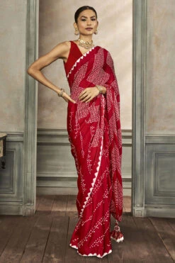 Deetya Bandhani Saree - Red