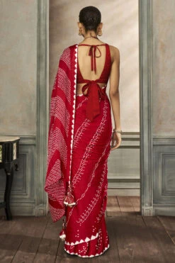 Deetya Bandhani Saree - Red -Anita Dongre F23P68 REDD 4
