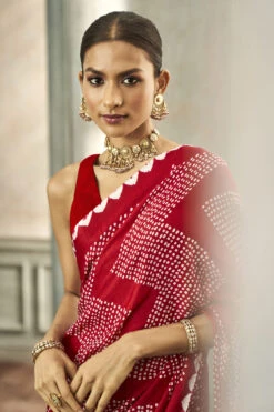 Deetya Bandhani Saree - Red -Anita Dongre F23P68 REDD 5