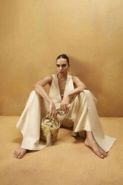 Pichhwai Bucket Bag - Canary Gold -Anita Dongre F23PBUCKET1 Canary20gold 2