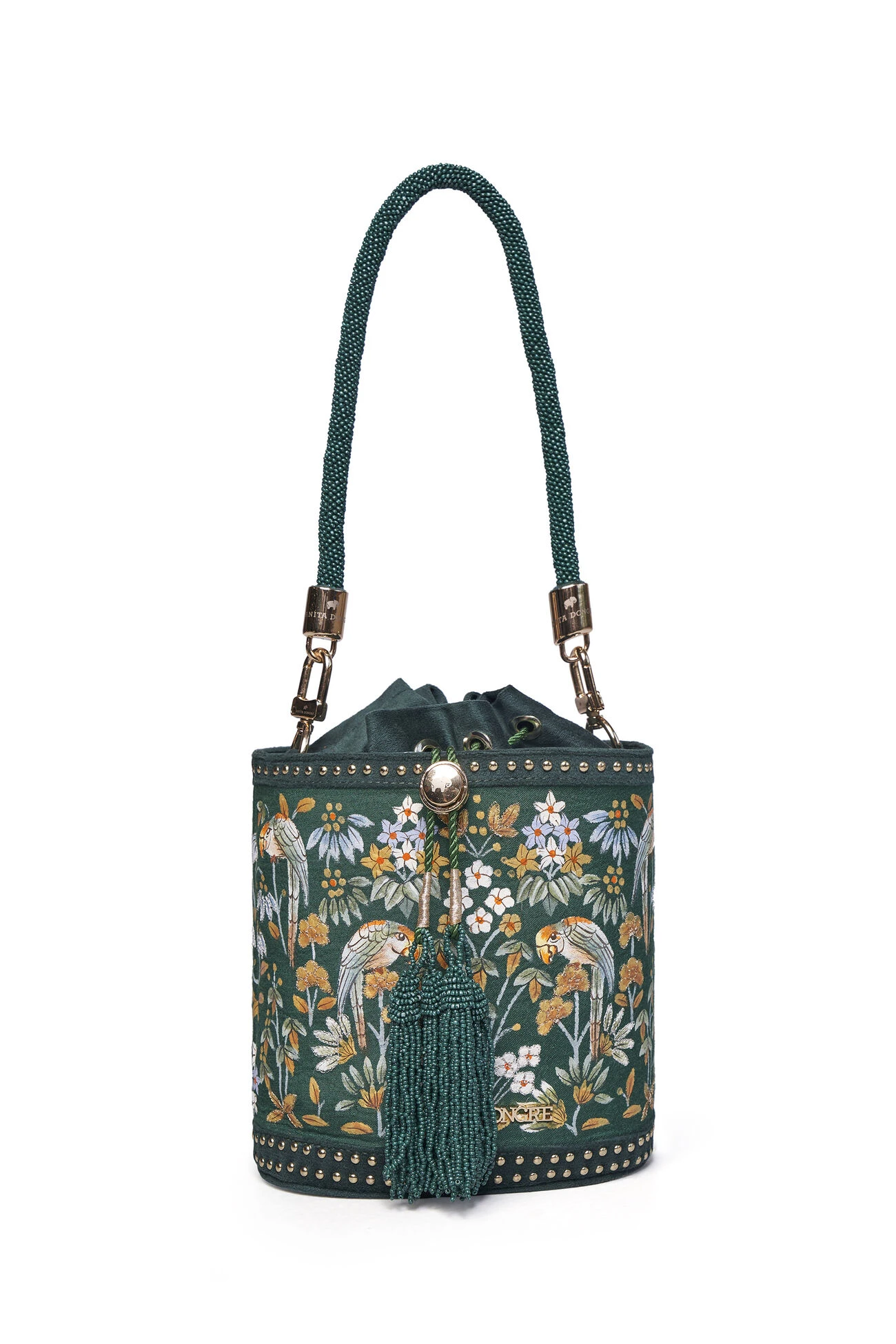 Pichhwai Bucket Bag - Starling Green 7 Pichhwai Bucket Bag - Starling Green - Image 5