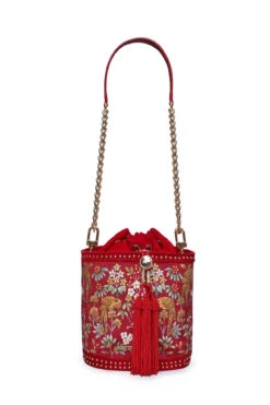 Pichhwai Bucket Bag - Scarlet Red 22 Pichhwai Bucket Bag - Scarlet Red -Anita Dongre F23PBUCKET1 Red 2 1