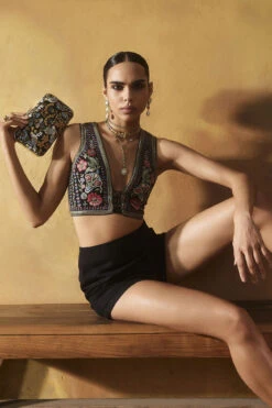 Pichhwai Clutch - Nightingale Black -Anita Dongre F23PCLUTCH1 Black 4