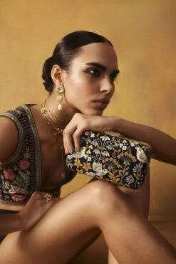 Pichhwai Clutch - Nightingale Black -Anita Dongre F23PCLUTCH1 Black 5