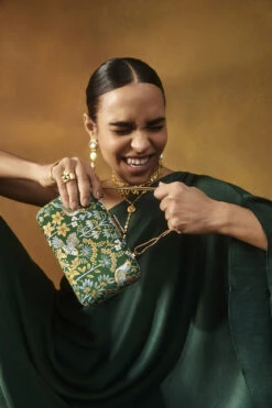 Pichhwai Clutch - Starling Green -Anita Dongre F23PCLUTCH1 Green 2