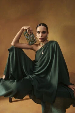 Pichhwai Clutch - Starling Green -Anita Dongre F23PCLUTCH1 Green 3