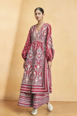 Into The Wilderness Kurta Set - Wine -Anita Dongre F23R143 WINE 1