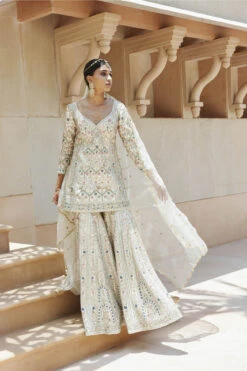 Chand Gharara Set - Ivory