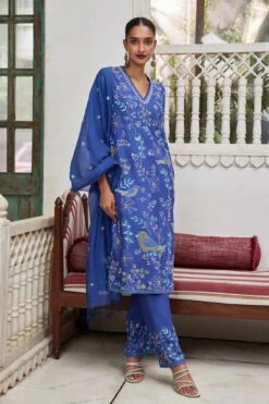 Vanhi Suit Set - Blue