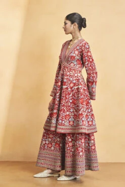 Floral Ballad Kurta Set - Red -Anita Dongre F23R408 Red 3
