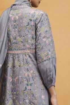 Hrutvi Suit Set - Grey -Anita Dongre F23R411 Slategrey 4