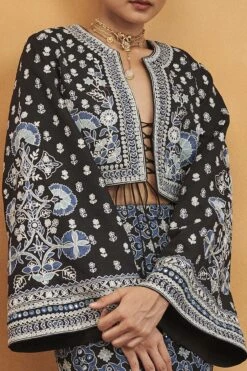 Symphony Of Blooms Jacket - Black -Anita Dongre F23R440J Black 3