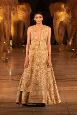 Serenade Of The Woods Lehenga - Gold