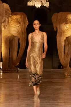 Heart Of The Forest Cocktail Dress - Gold