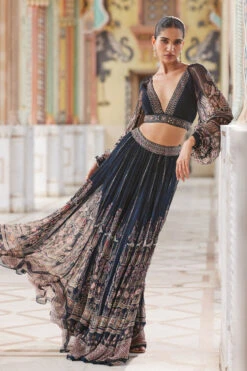 Aizah Skirt Set - Blue