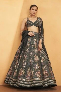 Whisper Of The Wildforest Lehenga Set - Green -Anita Dongre F23RS158A Black 1