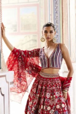 Ghazal Lehenga - Red -Anita Dongre F23RS164 Red 7