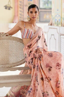 Itr Saree - Peach -Anita Dongre F23RS181 Peach 3