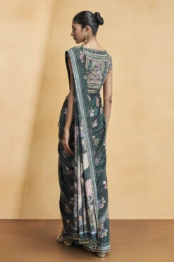 Flamingos In Flight Saree - Green -Anita Dongre F23RS535MTO Green 420copy