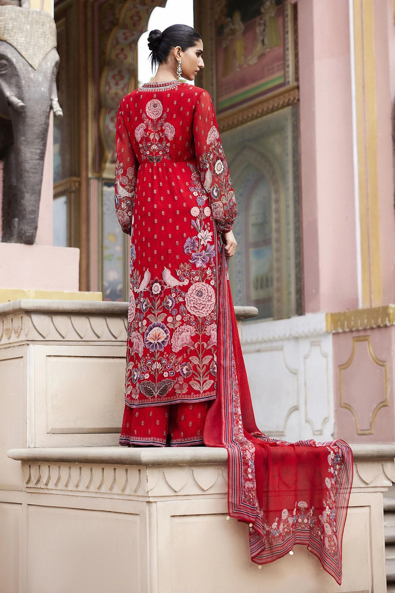 Mehroz Suit Set - Red 5 Mehroz Suit Set - Red - Image 3