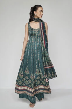 Demilune Anarkali Set - Green