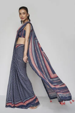 Bluesette Saree Set - Blue 12 Bluesette Saree Set - Blue -Anita Dongre F23SP90 Blue 3