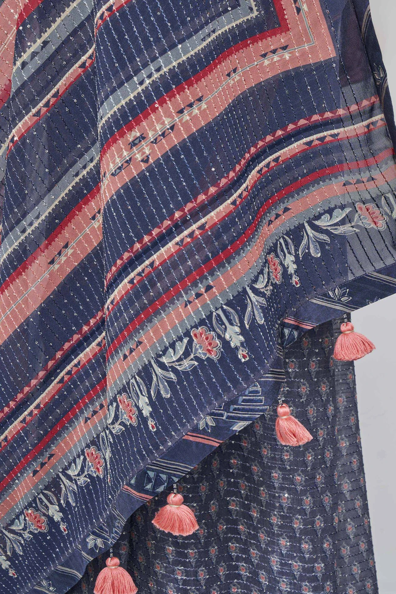 Bluesette Saree Set - Blue 10 Bluesette Saree Set - Blue - Image 8