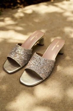 Golden Blossom Heels - Gold