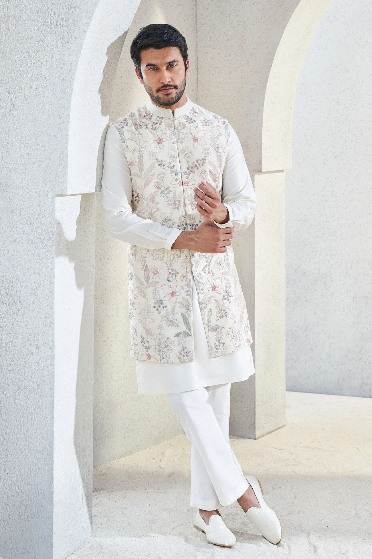 Dhruvam Nehru Jacket - Ivory 3 Dhruvam Nehru Jacket - Ivory