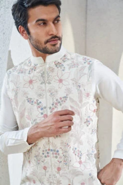 Dhruvam Nehru Jacket - Ivory 13 Dhruvam Nehru Jacket - Ivory -Anita Dongre S23B1RS OffWhite 6