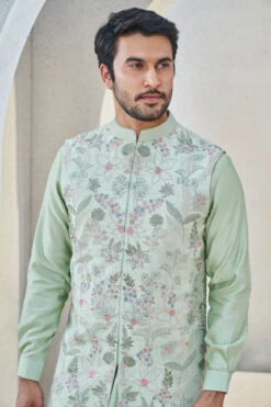 Dhruvam Nehru Jacket - Sage Green -Anita Dongre S23B1RS Sage20Green 4