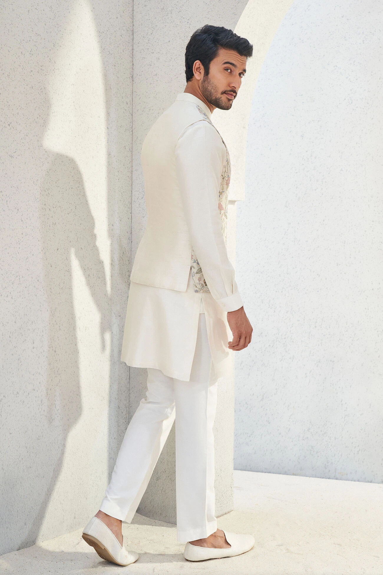 Nivan Nehru Jacket - Ivory 5 Nivan Nehru Jacket - Ivory - Image 3