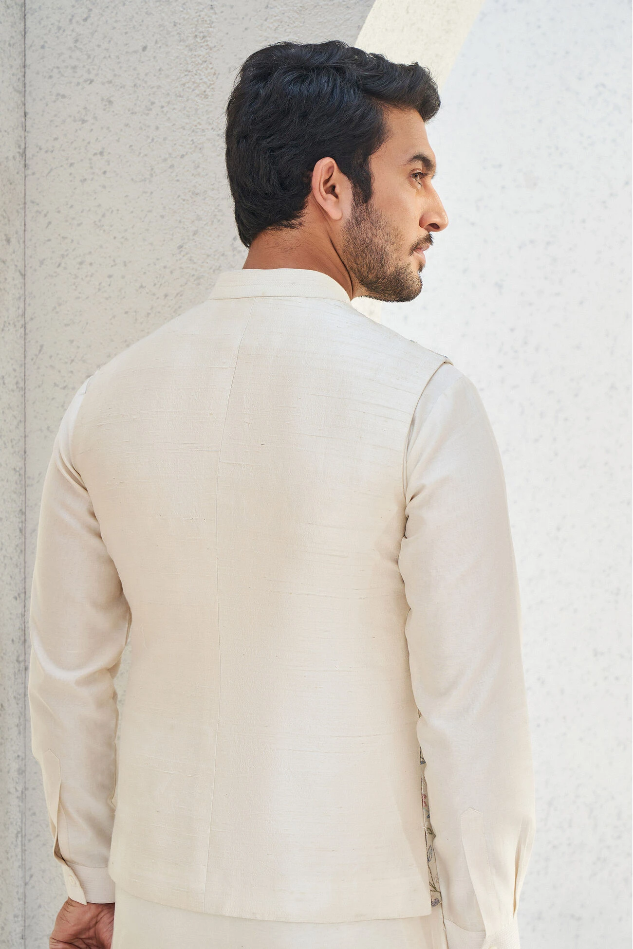 Nivan Nehru Jacket - Ivory 7 Nivan Nehru Jacket - Ivory - Image 5