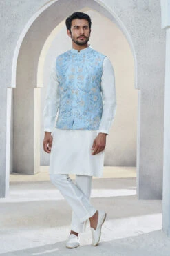 Nivan Nehru Jacket - Powder Blue