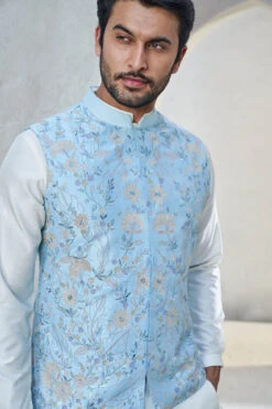 Nivan Nehru Jacket - Powder Blue -Anita Dongre S23B2RS Powderblue 4