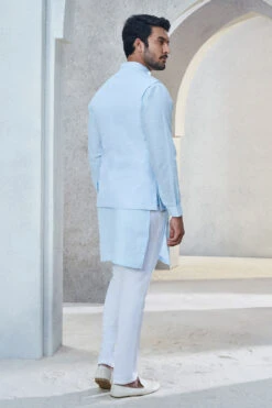 Shwar Nehru Jacket - Powder Blue -Anita Dongre S23B3CL Blue 3