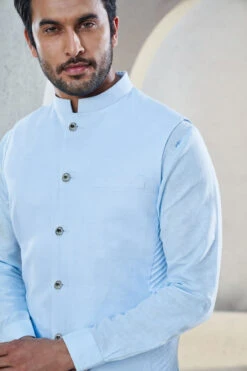 Shwar Nehru Jacket - Powder Blue -Anita Dongre S23B3CL Blue 4