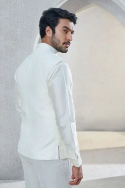 Shwar Nehru Jacket - Ivory 8 Shwar Nehru Jacket - Ivory -Anita Dongre S23B3CL OffWhite 3