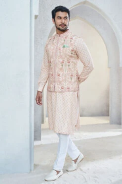 Aakesh Nehru Jacket - Salmon -Anita Dongre S23B6LF Salmon 2