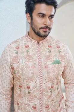 Aakesh Nehru Jacket - Salmon -Anita Dongre S23B6LF Salmon 5